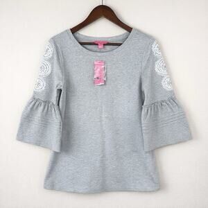 NWT Lilly Pulitzer Heathered Grey Fatima Top Size M